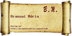 Brassai Mária névjegykártya